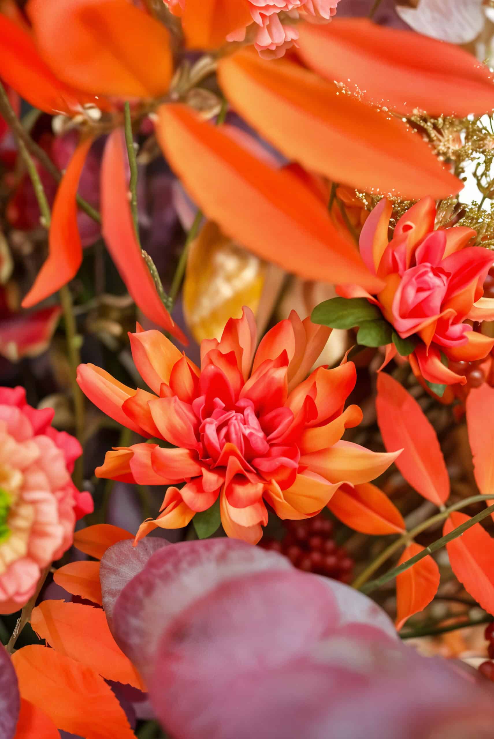 Close up of real touch flower from our Sunlit Canopy display perfect for joyful celebrations